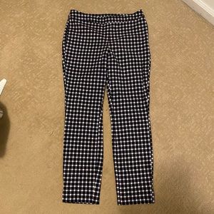1901 Navy and White Checked Ankle Pants Size 4